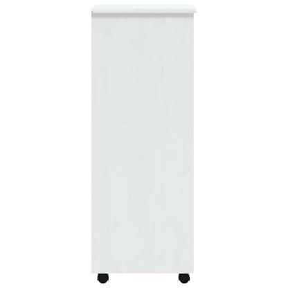 vidaXL Commode roulante à tiroirs MOSS Blanc Pin massif