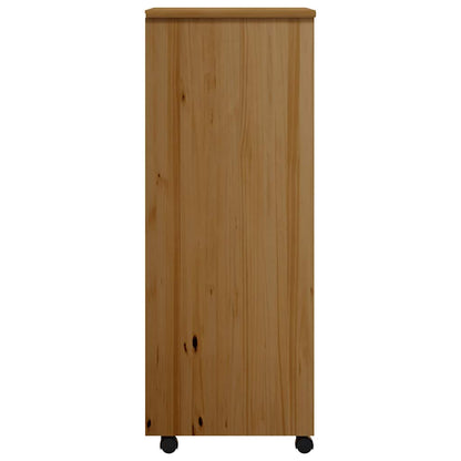 vidaXL Meuble de rangement à roulettes avec tiroirs MOSS Marron Miel Bois de pin massif