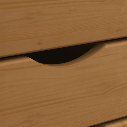 vidaXL Meuble de rangement à roulettes avec tiroirs MOSS Marron Miel Bois de pin massif