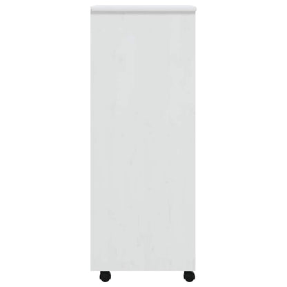 vidaXL Commode roulante à tiroirs MOSS Blanc Pin massif
