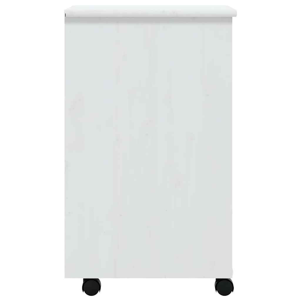vidaXL Rollschrank mit Schubladen MOSS Weiß Massivholz Kiefer
