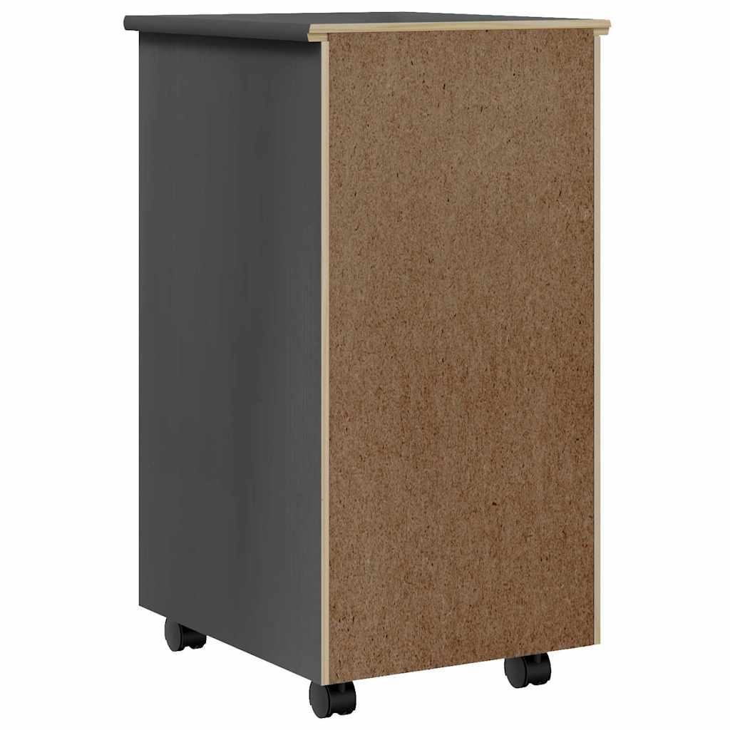 vidaXL Rollschrank mit Schubladen MOSS Grau Massivholz Kiefer