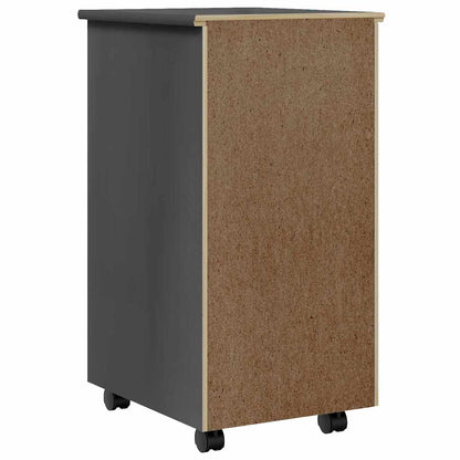 vidaXL Rollschrank mit Schubladen MOSS Grau Massivholz Kiefer
