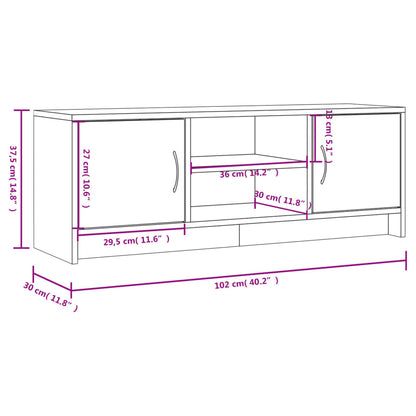 vidaXL TV-Schrank Räuchereiche 102x30x37,5 cm Holzwerkstoff