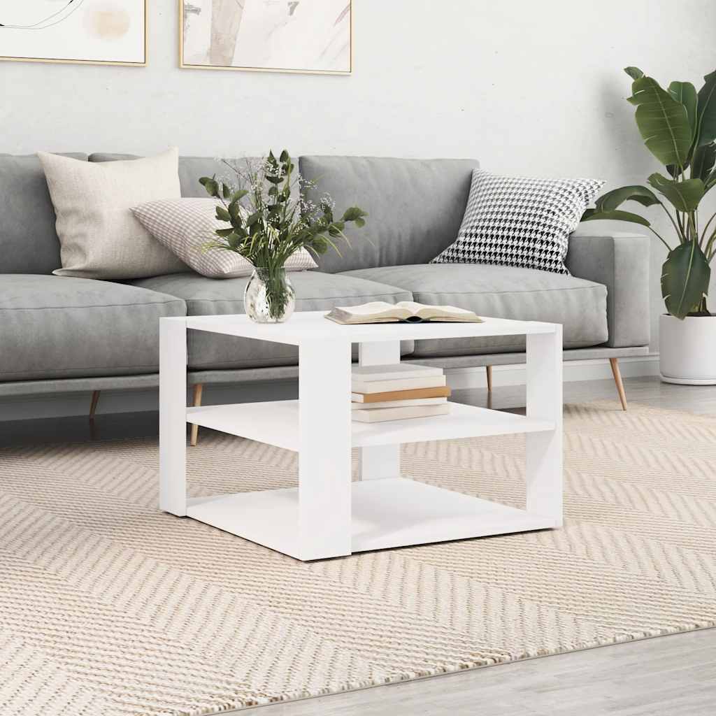 vidaXL Couchtisch Weiß 58x58x40 cm Holzwerkstoff