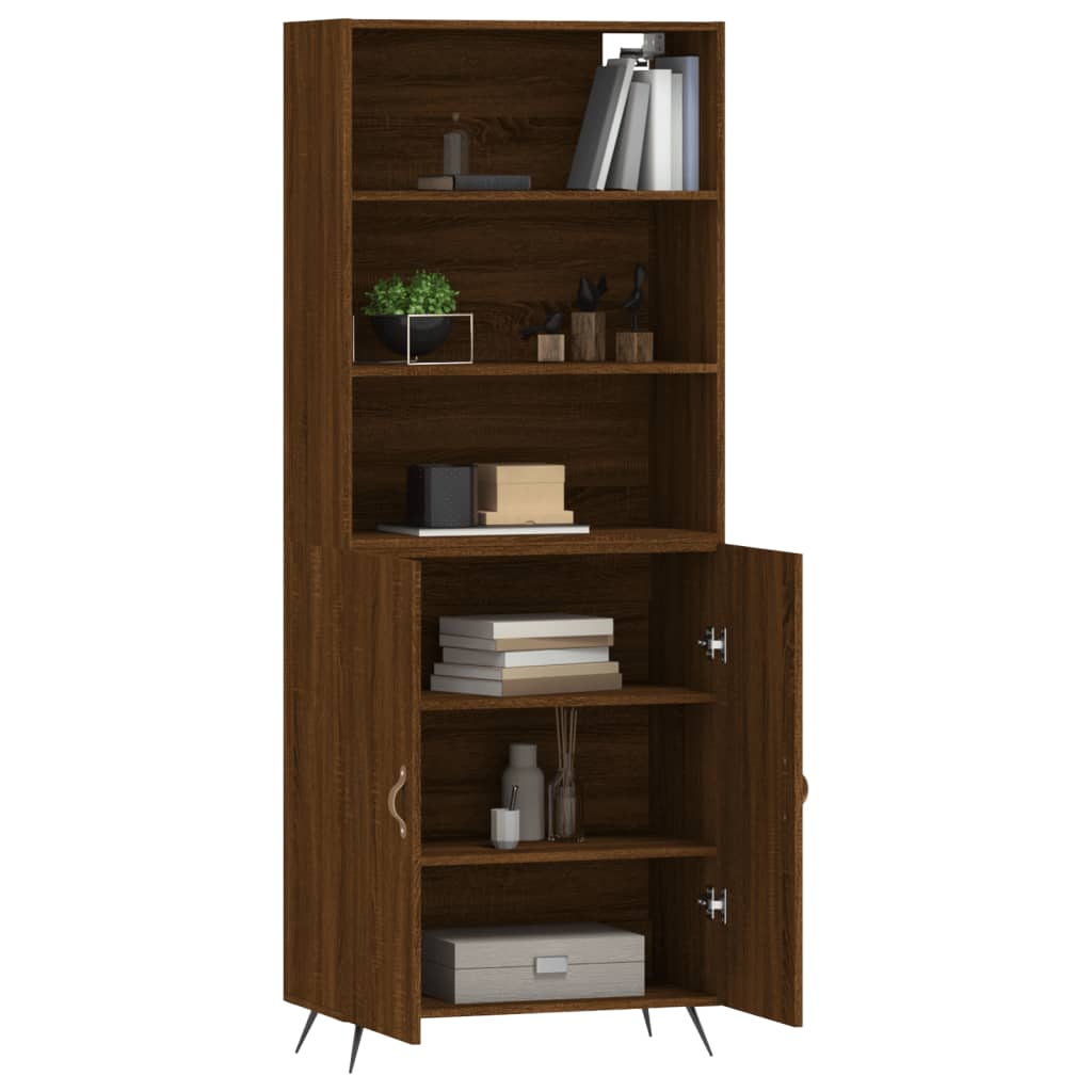 vidaXL Highboard Braun Eichen-Optik 69,5x34x180 cm Holzwerkstoff