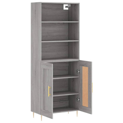 vidaXL Highboard gris Sonoma 69,5x34x180 cm en bois d'ingénierie