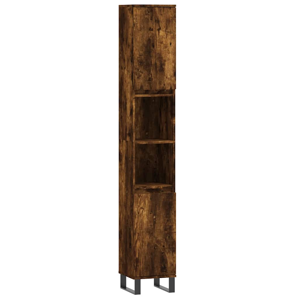 vidaXL 3-tlg. Badmöbel-Set Räuchereiche Holzwerkstoff