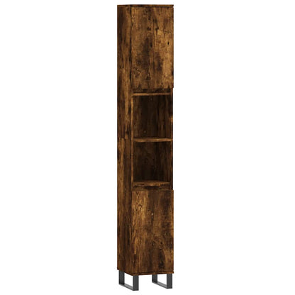 vidaXL 3-tlg. Badmöbel-Set Räuchereiche Holzwerkstoff