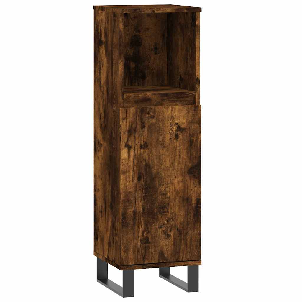 vidaXL 3-tlg. Badmöbel-Set Räuchereiche Holzwerkstoff