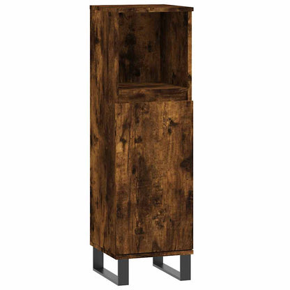 vidaXL 3-tlg. Badmöbel-Set Räuchereiche Holzwerkstoff