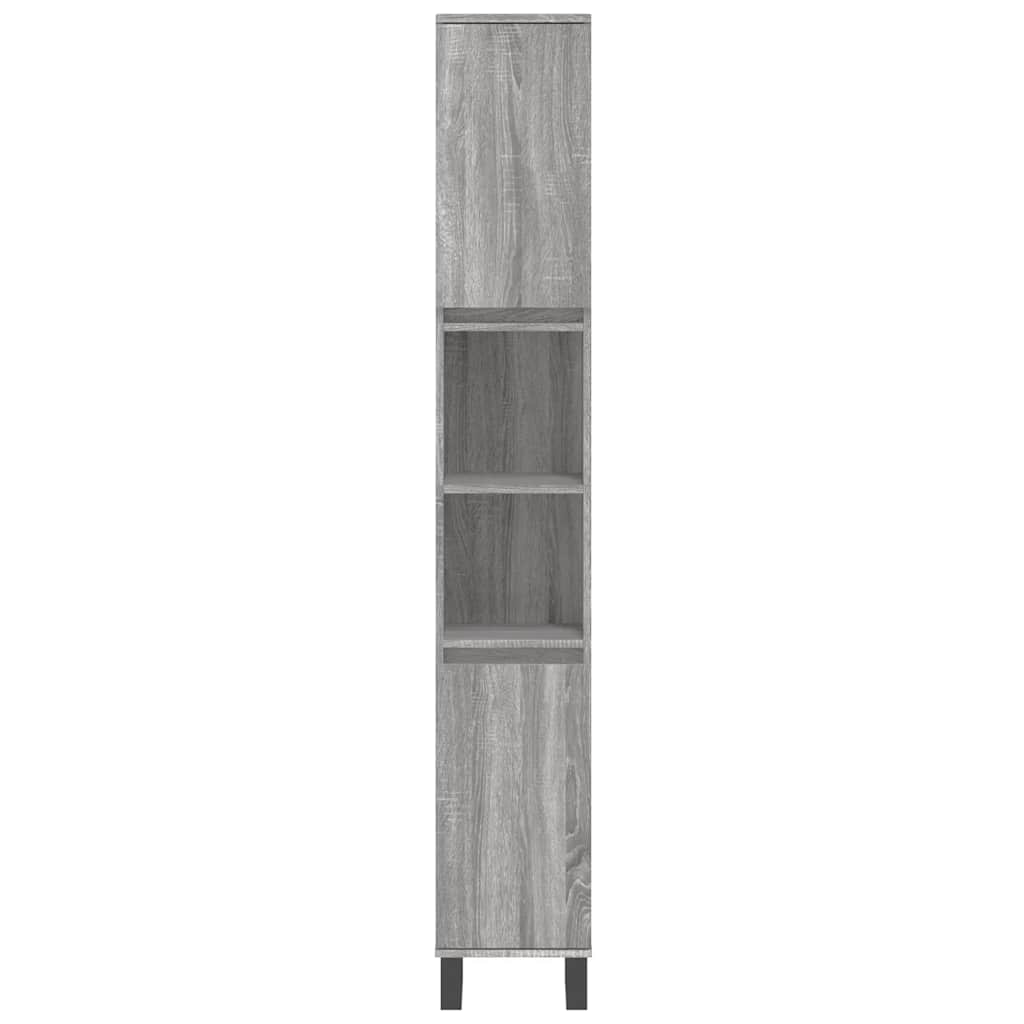 vidaXL 3-tlg. Badmöbel-Set Grau Sonoma Holzwerkstoff