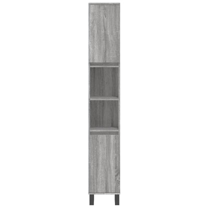 vidaXL 3-tlg. Badmöbel-Set Grau Sonoma Holzwerkstoff