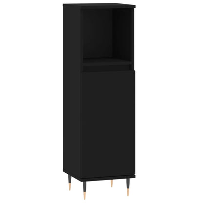 vidaXL Ensemble de meubles de salle de bain 3 pcs Noir Bois d'ingénierie