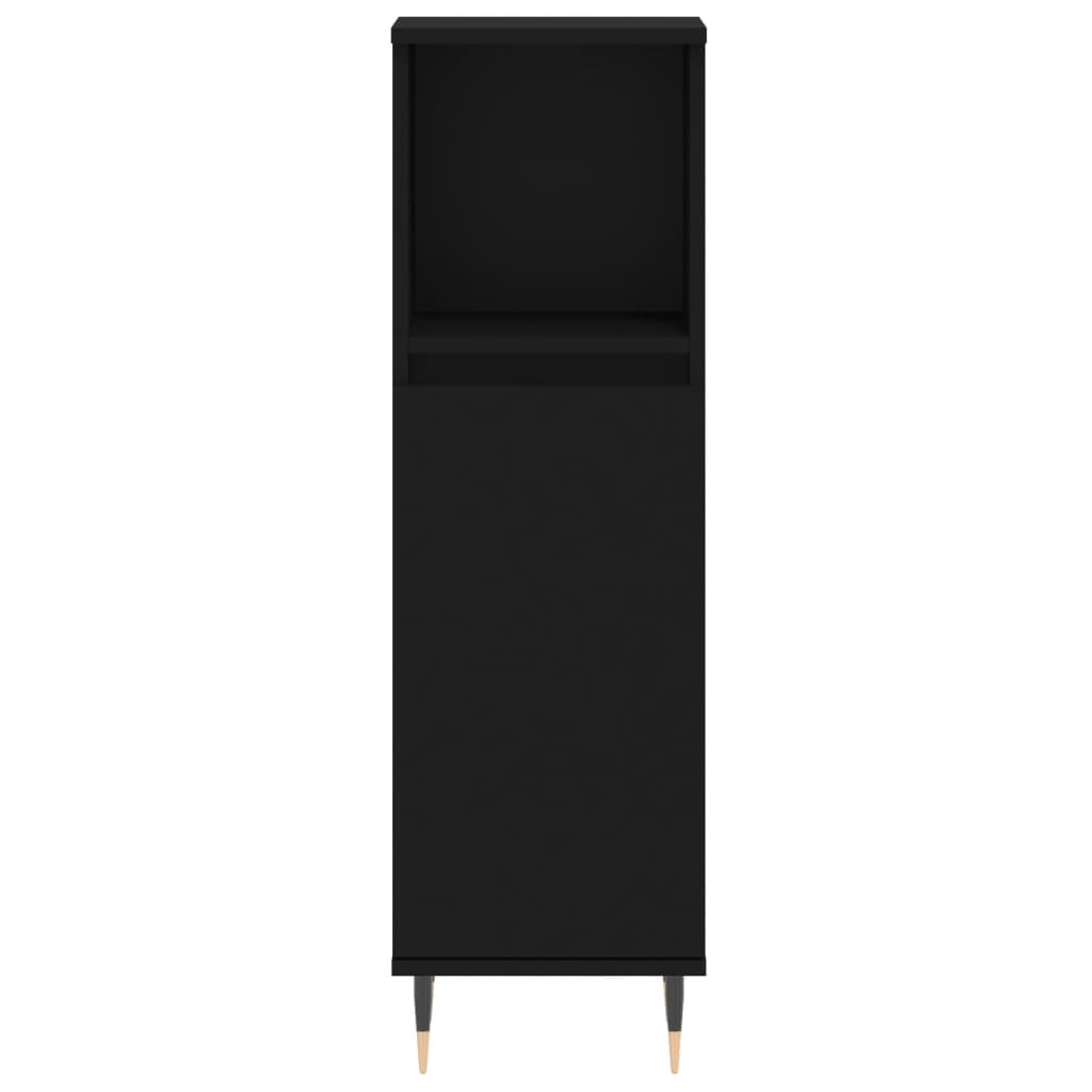 vidaXL Ensemble de meubles de salle de bain 3 pcs Noir Bois d'ingénierie