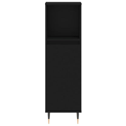 vidaXL Ensemble de meubles de salle de bain 3 pcs Noir Bois d'ingénierie