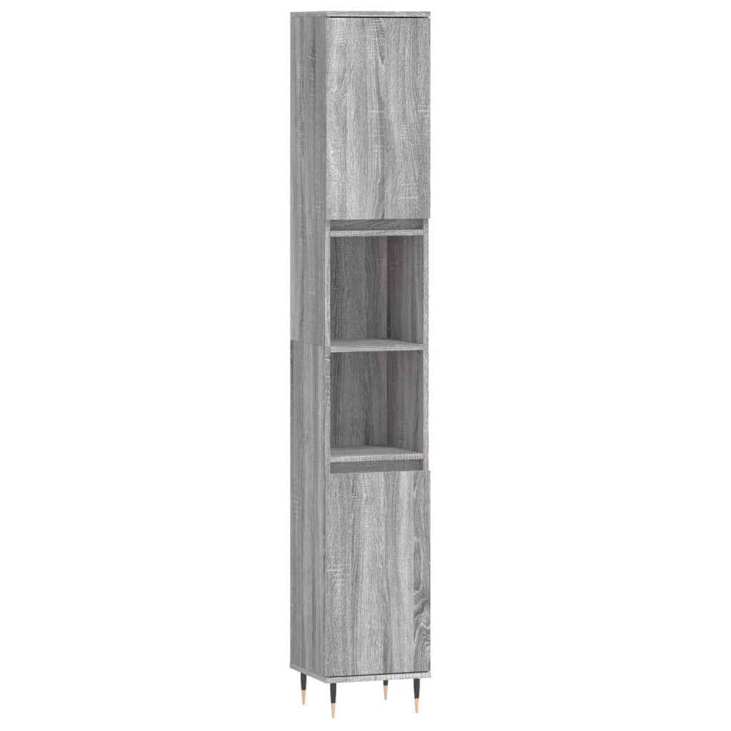 vidaXL Ensemble de meubles de salle de bain 3 pcs Gris Aggloméré Sonoma