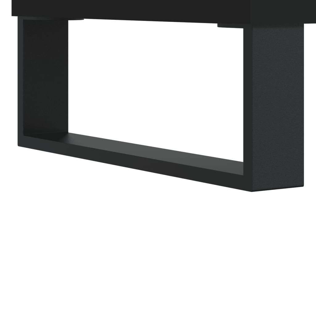 vidaXL 3-tlg. Badmöbel-Set Schwarz Holzwerkstoff