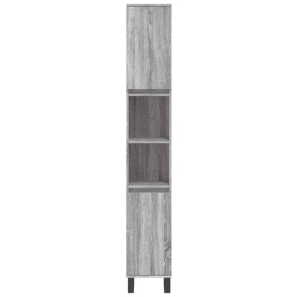 vidaXL 3-tlg. Badmöbel-Set Grau Sonoma Holzwerkstoff