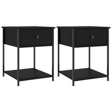 vidaXL Tables de chevet 2 pcs Noir 44x45x58 cm Bois d'ingénierie