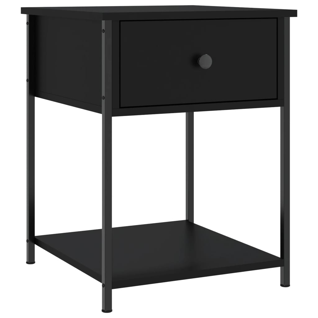 vidaXL Tables de chevet 2 pcs Noir 44x45x58 cm Bois d'ingénierie