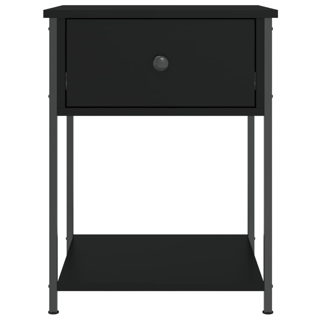 vidaXL Tables de chevet 2 pcs Noir 44x45x58 cm Bois d'ingénierie