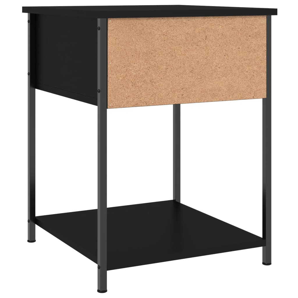vidaXL Tables de chevet 2 pcs Noir 44x45x58 cm Bois d'ingénierie