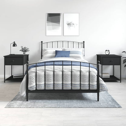 vidaXL Tables de chevet 2 pcs Noir 44x45x58 cm Bois d'ingénierie