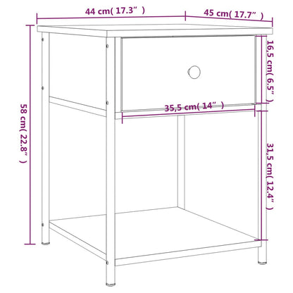 vidaXL Nachttische 2 Stk. Grau Sonoma 44x45x58 cm Holzwerkstoff