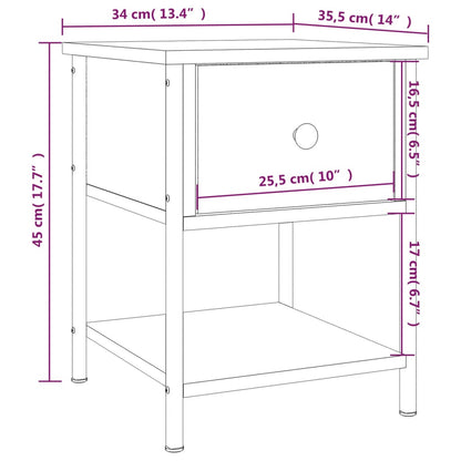 vidaXL Nachttische 2 Stk. Grau Sonoma 34x35,5x45 cm Holzwerkstoff