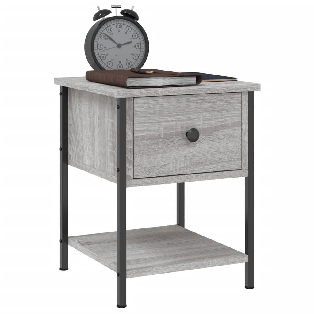 vidaXL Nachttische 2 Stk. Grau Sonoma 34x35,5x45 cm Holzwerkstoff