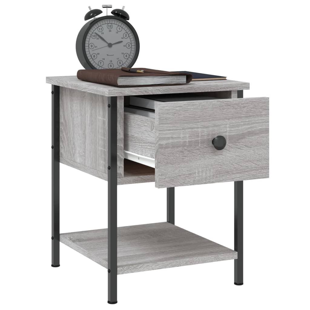 vidaXL Nachttische 2 Stk. Grau Sonoma 34x35,5x45 cm Holzwerkstoff