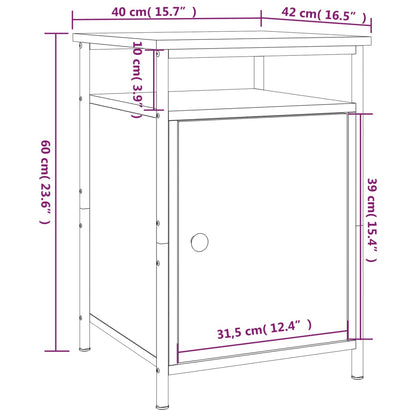 vidaXL Nachttisch Grau Sonoma 40x42x60 cm Holzwerkstoff