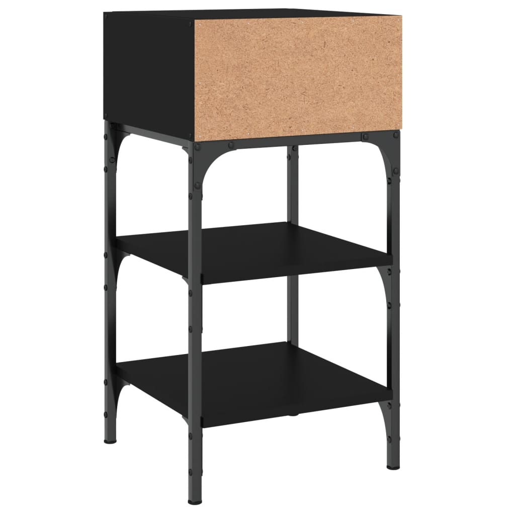 vidaXL Nachttisch Schwarz 35x34,5x70 cm Holzwerkstoff