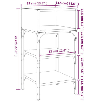 vidaXL Nachttisch Schwarz 35x34,5x70 cm Holzwerkstoff