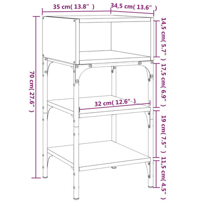 vidaXL Nachttisch Sonoma-Eiche 35x34,5x70 cm Holzwerkstoff