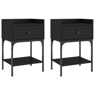 vidaXL Tables de chevet 2 pcs Noir 40,5x31x60 cm Bois d'ingénierie