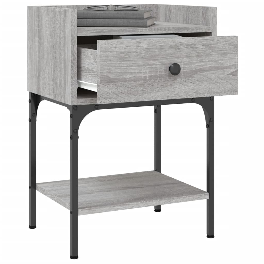 vidaXL Nachttisch Grau Sonoma-Eiche 40,5x31x60 cm Holzwerkstoff