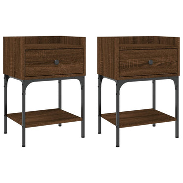 vidaXL Tables de chevet 2 pcs Aspect chêne marron 40,5x31x60 Bois d'ingénierie