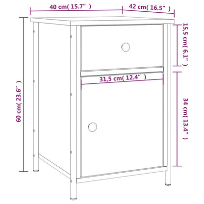 vidaXL Nachttisch Schwarz 40x42x60 cm Holzwerkstoff