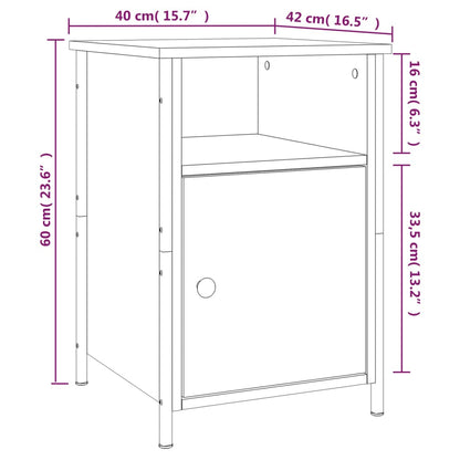 vidaXL Nachttisch Grau Sonoma 40x42x60 cm Holzwerkstoff