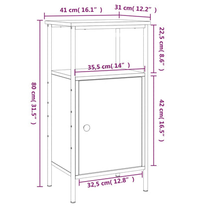 vidaXL Nachttisch Schwarz 41x31x80 cm Holzwerkstoff