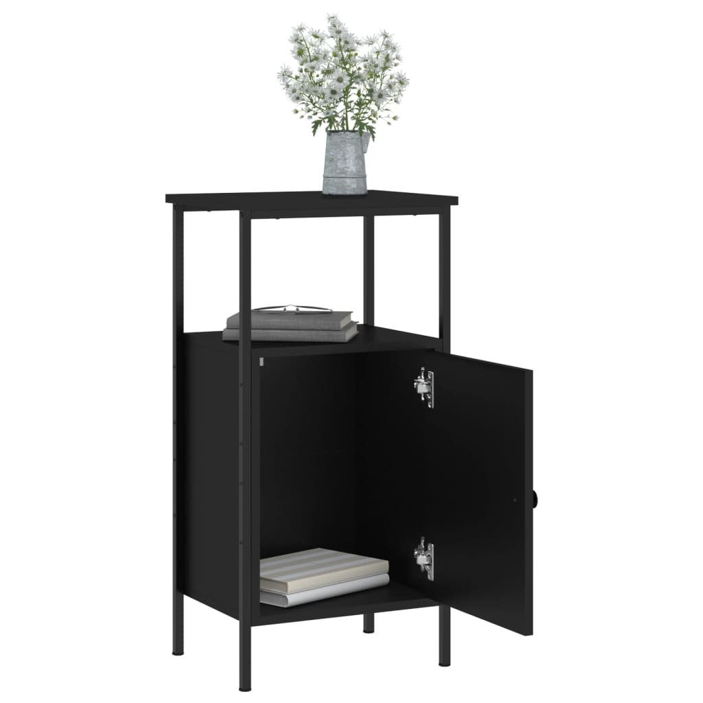 vidaXL Nachttische 2 Stk. Schwarz 41x31x80 cm Holzwerkstoff