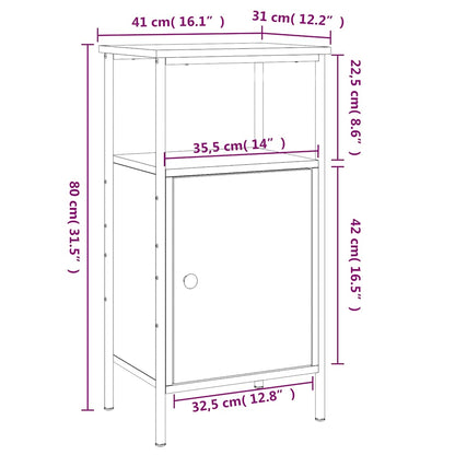 vidaXL Nachttisch Sonoma-Eiche 41x31x80 cm Holzwerkstoff