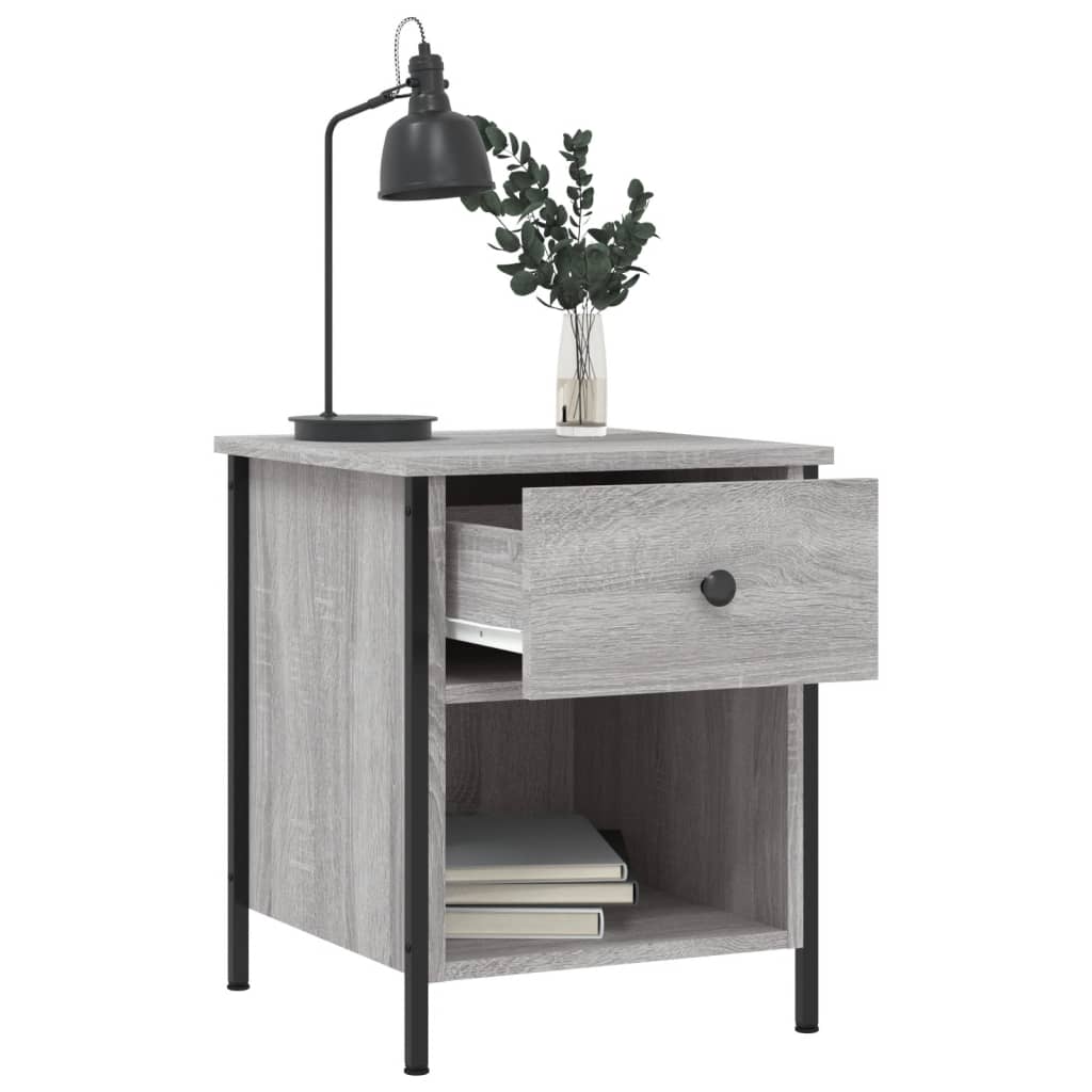 vidaXL Nachttisch Grau Sonoma-Eiche 40x42x50 cm Holzwerkstoff