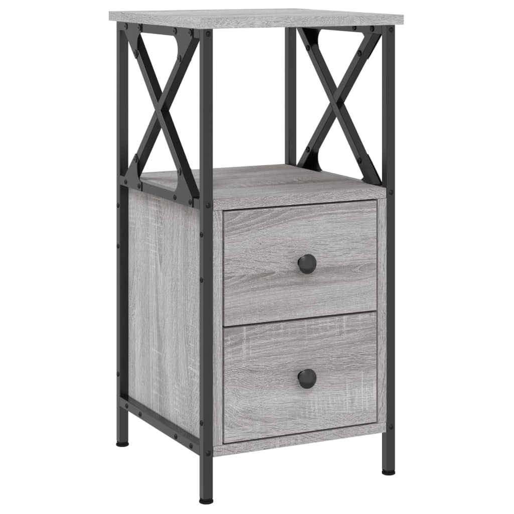 vidaXL Nachttisch Grau Sonoma-Eiche 34x35,5x70 cm Holzwerkstoff
