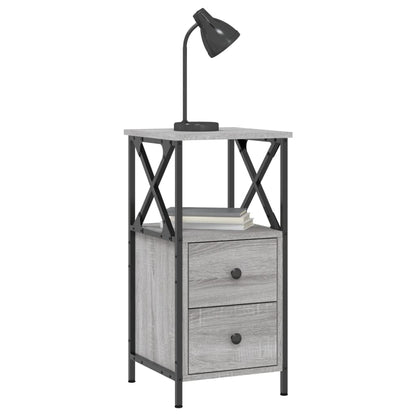 vidaXL Nachttisch Grau Sonoma-Eiche 34x35,5x70 cm Holzwerkstoff