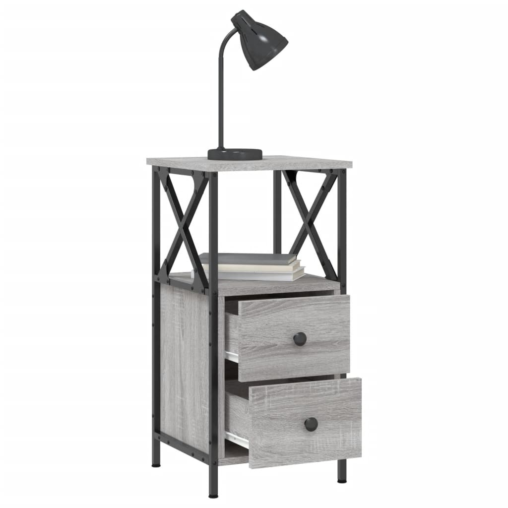 vidaXL Nachttisch Grau Sonoma-Eiche 34x35,5x70 cm Holzwerkstoff