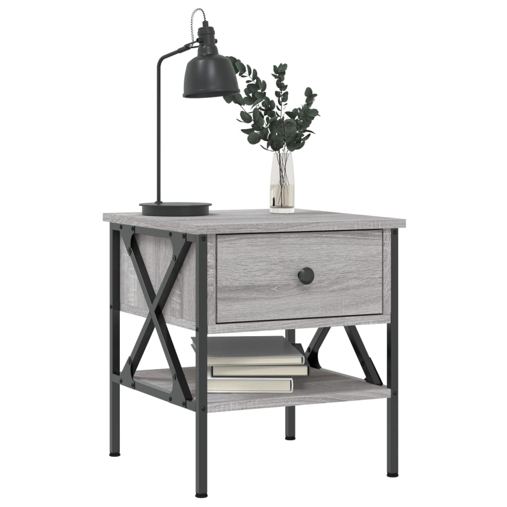 vidaXL Nachttisch Grau Sonoma-Eiche 40x42x45 cm Holzwerkstoff