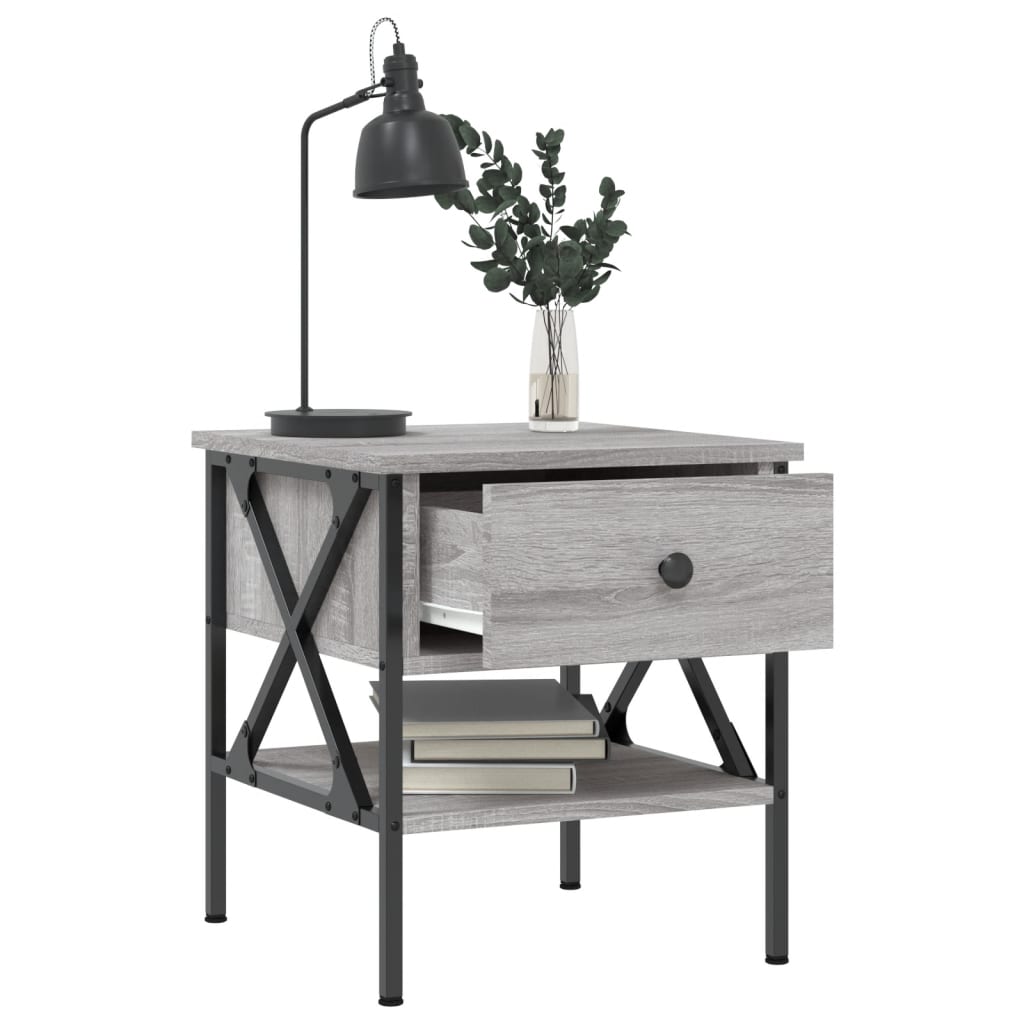 vidaXL Nachttisch Grau Sonoma-Eiche 40x42x45 cm Holzwerkstoff